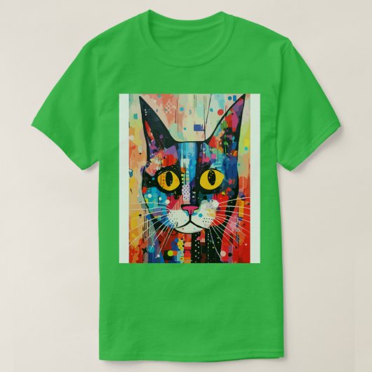 Schattige Abstract kattengezicht T-shirt (Design voorkant)
