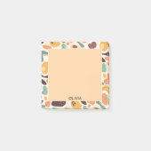 Schattige Abstract Kleurrijk Patroon Monogram Naam Post-it® Notes (Voorkant)