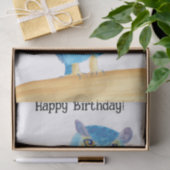Schattige Abstract Uil Happy Birthday Tissue Paper Tissuepapier (Geschenk)