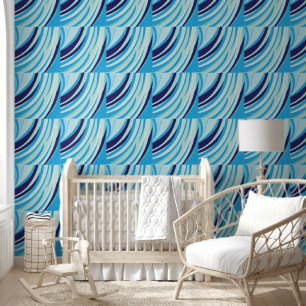 Schattige Abstracte Blauwe Diagonale Streep Behang