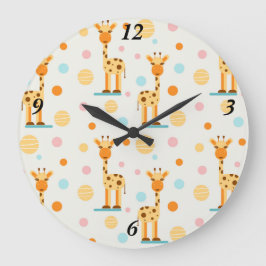Schattige Abstracte Giraffes Grote Klok