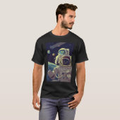 Schattige abstracte katten in de ruimte t-shirt (Voorkant volledig)