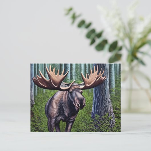 Schattige Abstracte Kleine Moose Briefkaart (Staand voorkant)