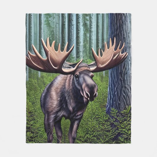 Schattige Abstracte Kleine Moose Fleece Deken (Voorkant)
