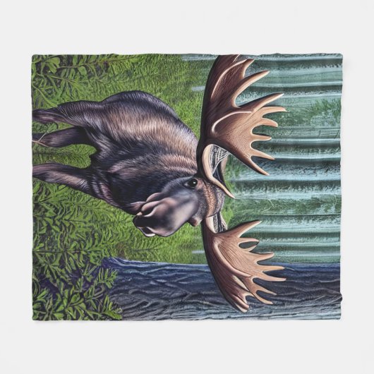 Schattige Abstracte Kleine Moose Fleece Deken (Voorkant (Horizontaal))