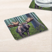 Schattige Abstracte Kleine Moose Kartonnen Onderzetters (Schuin)