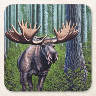 Schattige Abstracte Kleine Moose Kartonnen Onderzetters