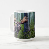 Schattige Abstracte Kleine Moose Koffiemok (Voorkant links)