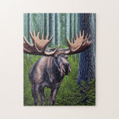 Schattige Abstracte Kleine Moose Legpuzzel (Verticaal)