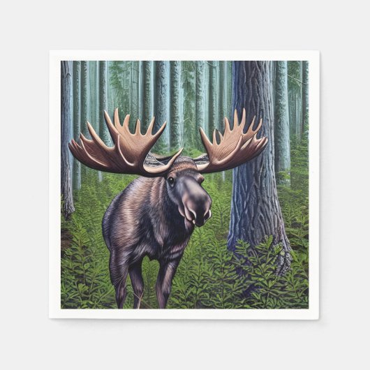 Schattige Abstracte Kleine Moose Servet (Voorkant)