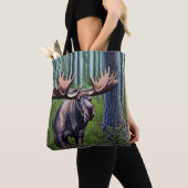 Schattige Abstracte Kleine Moose Tote Bag (Dichtbij)