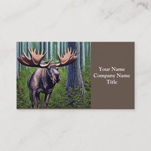 Schattige Abstracte Kleine Moose Visitekaartje (Voorkant)