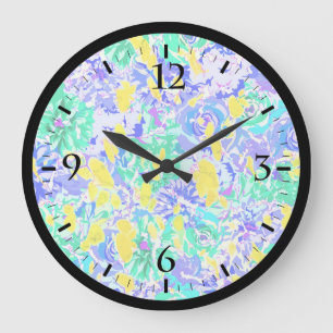 Schattige abstracte kleurrijke lente bloemen grote klok