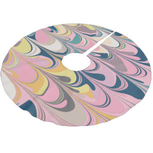 Schattige abstracte marmeren verfswirl in roze kerstboom rok