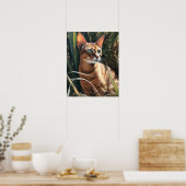 Schattige Abyssinien Cat Art Print Poster (Keuken)