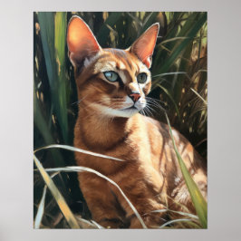 Schattige Abyssinien Cat Art Print Poster