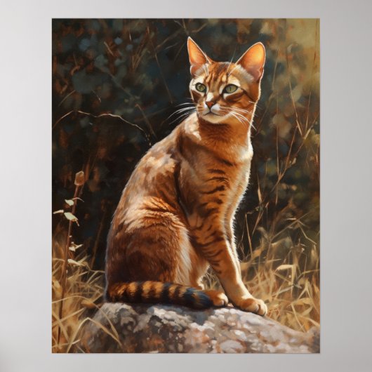 Schattige Abyssinien Cat Art Print Poster (Voorkant)