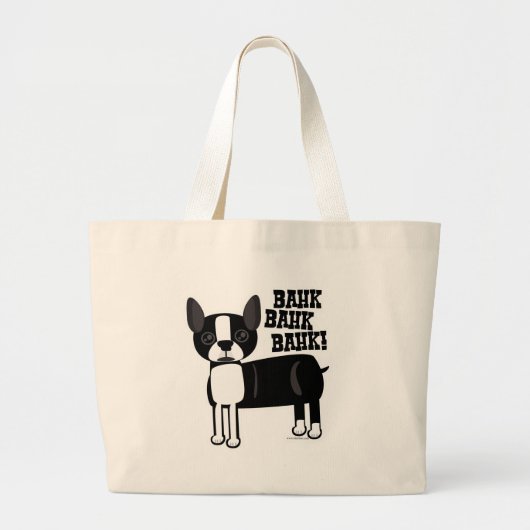 Schattige accent Boston Terrier Grote Tote Bag (Voorkant)