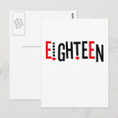 Schattige, "Achttien" ontwerp Briefkaart (Voorkant / Achterkant)