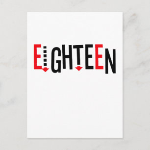 Schattige, "Achttien" ontwerp Briefkaart