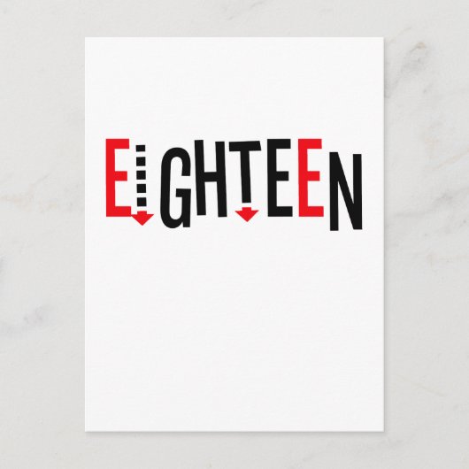 Schattige, "Achttien" ontwerp Briefkaart (Voorkant)