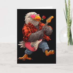 Schattige adelaar die gitaar speelt Gitarist Dier Kaart
