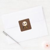 Schattige adelaar met grote ogen Gelukkig bosdier Vierkante Sticker (Envelop)