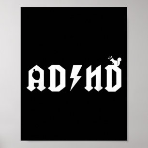 Schattige ADHD-T-shirt Geestelijke gezondheid Bewu Poster