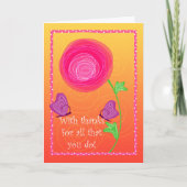 Schattige Admin Pro Flowers Vlinders Roze Sinaasap Bedankkaart (Voorkant)