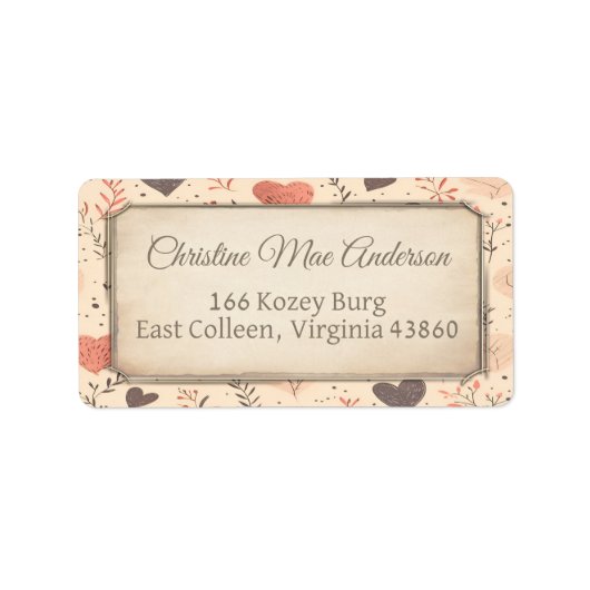 Schattige  adres / Verzending / Boeketiket Etiket (Voorkant)