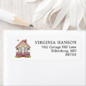 Schattige adres voor huisterugkeer etiket (Insitu)