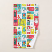 Schattige adventskalender kerst bad handdoek (Handdoek)