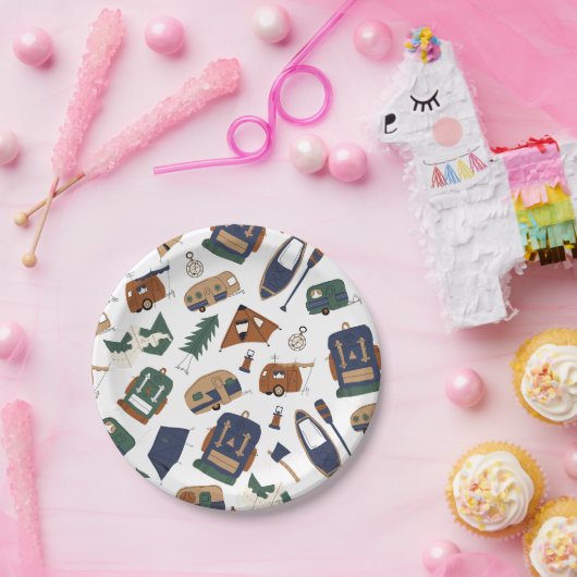 Schattige Adventure Doodle Pattern Papier borden Papieren Bordje (Feest)