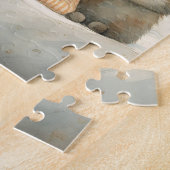 Schattige afbeelding van klein meisje en kat legpuzzel (Zijkant)