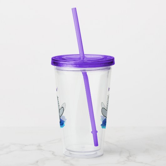 Schattige afbeelding van poreuze cartoon acryl drinkbeker (Links)