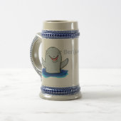 Schattige afbeelding van poreuze cartoon bierpul (Voorkant links)