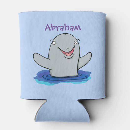 Schattige afbeelding van poreuze cartoon blikjeskoeler (Achterkant)