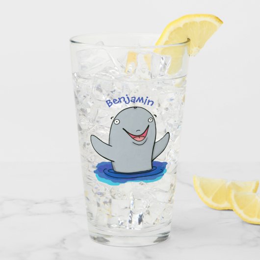 Schattige afbeelding van poreuze cartoon glas (Achterkant ijs)