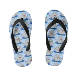 Schattige afbeelding van poreuze cartoon kinder teenslippers