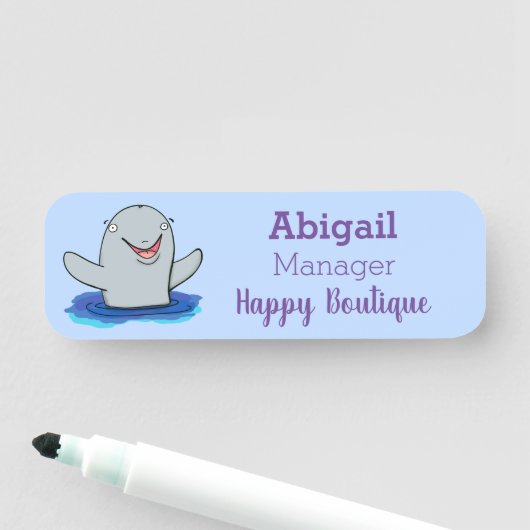 Schattige afbeelding van poreuze cartoon naamplaatje (In situ)