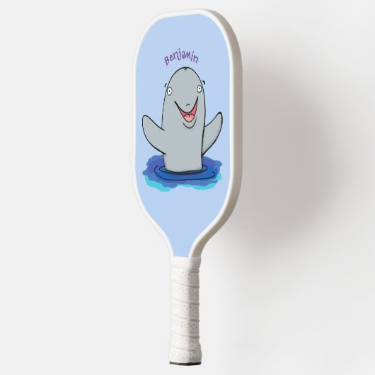 Schattige afbeelding van poreuze cartoon pickleball paddle (Links)