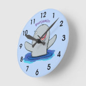 Schattige afbeelding van poreuze cartoon ronde klok (Hoek)