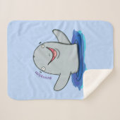 Schattige afbeelding van poreuze cartoon sherpa deken (Voorkant (horizontaal))