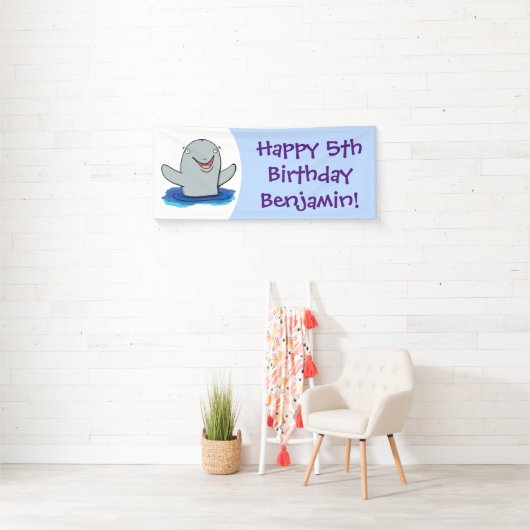 Schattige afbeelding van poreuze cartoon spandoek (Insitu)