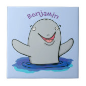 Schattige afbeelding van poreuze cartoon tegeltje (Voorkant)