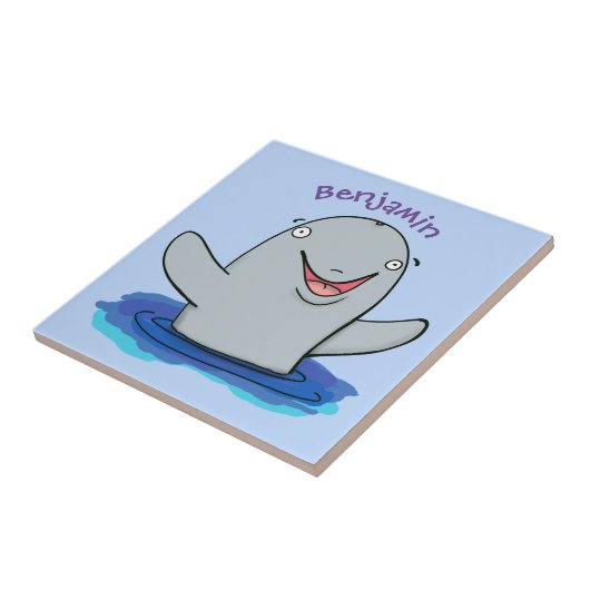 Schattige afbeelding van poreuze cartoon tegeltje (Zijkant)