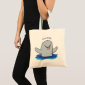 Schattige afbeelding van poreuze cartoon tote bag (Voorkant (product))