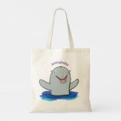 Schattige afbeelding van poreuze cartoon tote bag (Achterkant)
