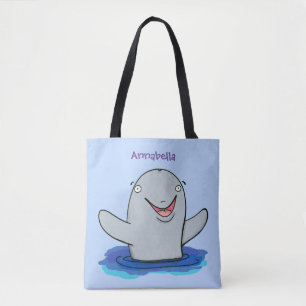 Schattige afbeelding van poreuze cartoon tote bag