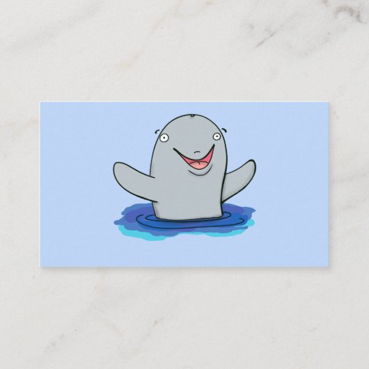 Schattige afbeelding van poreuze cartoon visitekaartje (Achterkant)